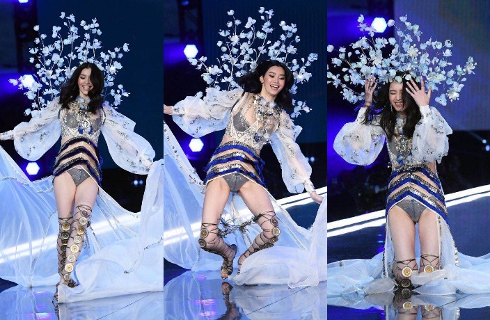 Ming Xi Falls At Victoria S Secret Show Instantly Goes Viral