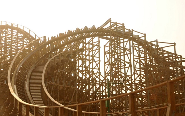 Record-breaking wooden roller coaster opens in Eastern China ...